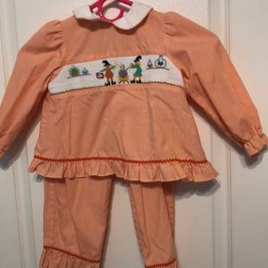 Halloween smocked pants set, size 3